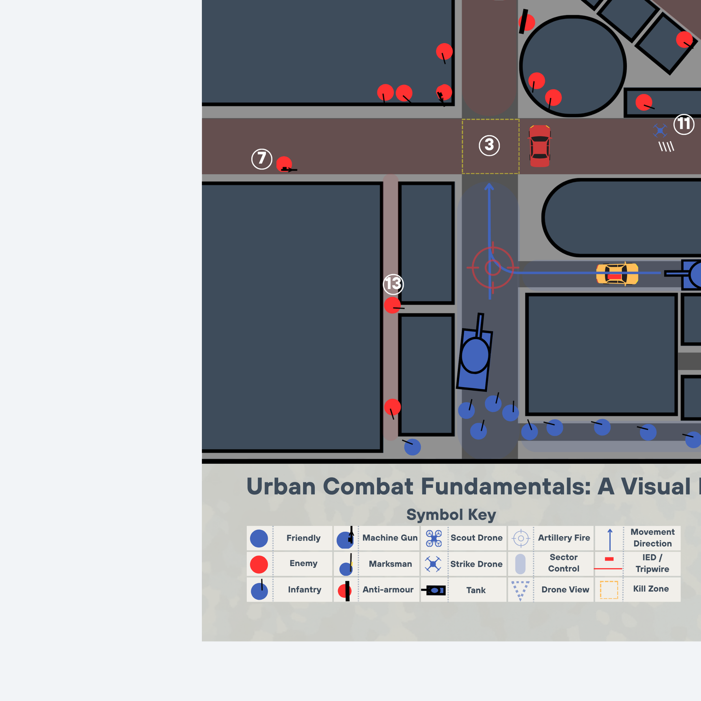 Urban Combat Numbered Guide Map | Digital Download